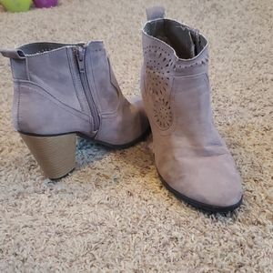 Purple gray booties